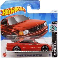 Hot Wheels Mainline Modeliukas 89 Mercedes Benz 560 Sec AMG red Short Card