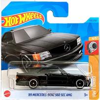 Hot Wheels Mainline Modeliukas 89 Mercedes Benz 560 Sec AMG black Short Card