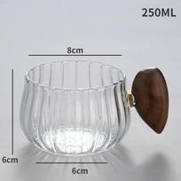 High-temperature Resistant Glass Teacups Nordic Wooden Handle Coffee Cups Household Borosilicate Glass Mugs skaidri