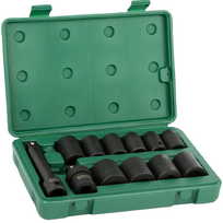 1 / 2" Smūginių galvučių rinkinys 12vnt. (7 / 16"-1") (Colinė sistema)