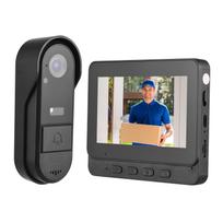 4,3 colio IPS ekrano belaidis durų skambutis su kamera lauko IP65 vandeniui atsparus 1080P belaidis durų skambutis juoda