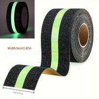 Švytinti tamsoje neslystanti juosta, Didelio sukibimo saugos juosta laiptams ir pakopoms, Patvarūs klijai, Naudojimui patalpose/lauke 5cm * 5m