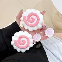 Mielas 3D Japonijos maisto žuvies pyrago dėklas Airpods Pro 2 dėklui su raktų pakabuku, apsauginis silikoninis ausinių dangtelis Airpods dėklui mergaitėms for airpods 1 2