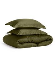 Premium satino patalynės komplektas Moss green, 200x220 cm