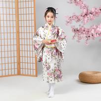 Maži vaikai, kūdikiai, mergaitės, drabužiai, drabužiai, kimono chalatas, japoniškas tradicinis kostiumas 140 balta