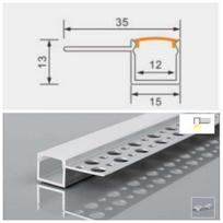 Priglaistomas 3 metrų aliuminio led profilis sidabro spalvos. Pilna komplektacija.