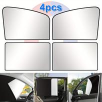 4 vnt. Automobilio šoninių langų saulės uždangalai, Magnetiniai priekinio galinio lango uždangalai nuo saulės karščio blokavimo amp;stiprintuvas;stiprintuvas; UV apsauga.