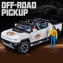 1:24 Hummer EV Pikapas Lydinio Naujos Energijos Automobilio Modelis Lieto Metalo Visureigis Automobilio Modelis Simuliacija Garsas ir Šviesa Vaikų Dovana Kabrioletas Pikapas Convertible balta