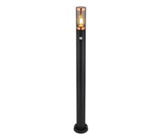 Globo 3159BCS-Lauko šviestuvas su jutikliu BOSTON 1xE27/15W/230V IP44 110cm juoda/varis
