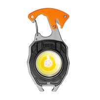 Mini LED žibintuvėlis-raktų pakabukas W5147, Type C, su 2 atsuktuvų antgaliais, oranžinis