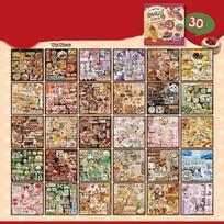 30 lapų/rinkinys Retro saldus pyragas Desertų Scrapbooking Žurnalas Lipdukas Pasidaryk pats Dekoracija Raštinės reikmenys Fotokortelės Lipdukas Mielas Estetiškas Lipdukas