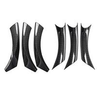 6 vnt ABS plastiko anglies pluošto automobilio salono durų rankenos patraukiami apdailos dangteliai, skirti BMW E90 E91 3 serijos sedanui, universalui 2005-2012 m.
