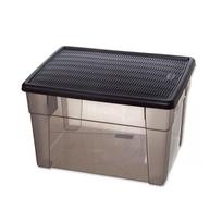 Dėžė su dangčiu plastikinė Elegance 39x29x24 cm rusva 20 l Italija STEFANPLAST