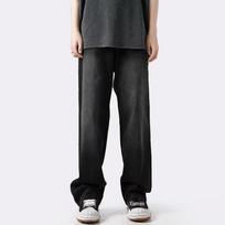 Men's Retro Distressed Wide-Leg Coffee Gradient Jeans L juoda