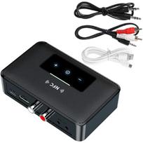 NFC belaidis Bluetooth 5.0 siųstuvo imtuvas 3,5 mm AUX HiFi muzikos stereo garso adapteris 10.5*6.5*2.5cm juoda
