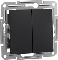 Switch, double, two-way, without frame, anthracite, Asfora EPH0600171 | 3606480730009