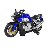 LEAN Toys Mėlynas akumuliatorinis motociklas