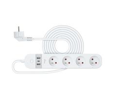 Retlux - Išmanus prailginimo laidas su jungikliu 4Z + 2xUSB-A+1xUSB-C 1,5m Wi-Fi Tuya balta
