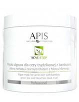 Apis alginatinė jūros dumblių kaukė su bambukais, žaliąja arbata, Negyvosios jūros juoduoju purvu Apis Acne Stop 200 g
