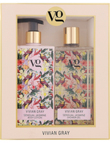 Vivian Gray dušo gelis, kūno losjonas Vivian Gray Sensual Jasmine 2x350ml