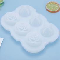LMETJMA Ice Cube Tray Easy Release Rose Trays With Funnel Silicone Ball Maker for Cocktails Whiskey JT51 gryna balta spalva