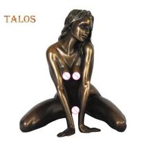 5 colių seksualios moters statula, derva nuoga, moteriška figūrėlė Statulėlė mergaitės skulptūrėlė prie naktinio staliuko Mantelis meno mėgėjams ir kolekcionieriams bronza