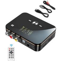 „2 viename“ „Bluetooth“ siųstuvo imtuvas, skirtas televizoriui, nešiojamasis kompiuteris, stereo sistema, ausinės, garsiakalbis, RCA/AUX laidas, „AptX HD“ ir „AptX LL“, 10 valandų atkūrimo laikas 8.6*6.5*2.2cm juoda