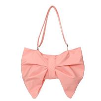 Bowknot Tote Bag Large Capacity Crossbody Bag Shoulder Cloth Bag Women Canvas Bag rožinė