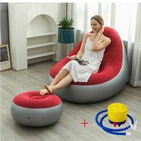 Naujas pripučiamas laisvalaikio sėdmaišis sofa tinginio sofa rinkinys lauko sulankstomas atlošiamas krėslas lova pūkuota sėdynė tatami pufas miegamojo kėdė raudona