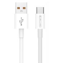 Jellico B1 patvarus ir minkštas universalus USB į USB-C duomenų ir greito įkrovimo laidas 20 W, 1 m, baltas