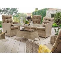 Lauko baldai su reguliuojamais atlošais MIRANAS BEIGE NATURAL