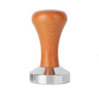 Leeseph Coffee Tamper Iron Flat Bottom Tamping Tool with Wood Handle Espresso Press Flat Base for Home Barista Coffee Shops 51mm