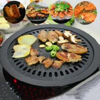 Ketaus BBQ grilio keptuvė Korėjietiška mėsos kepimo BBQ grilio lėkštė su laikikliu nelipni BBQ kepimo keptuvė įrankiai lengvai valoma