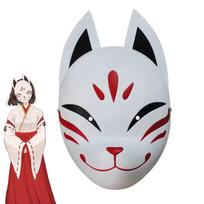 Genshin Impact Hanachirusato Cosplay Lapės Kaukė Kazari Hanachiru Sato Kaukė Miko Helovino Karnavalas Japoniški Veido Rekvizitai One Size