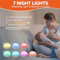 White Noise Machine with Recording Portable Sound Machine & Bluetooth Speaker for Baby Adults, 24 Soothing Sounds, Night Light, Noise Canceling balta
