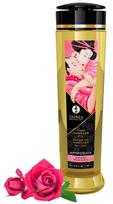 Erotinis masažo aliejus su rožių aromatu 240 ml Shunga