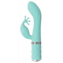 G-punkto vibratorius su klitorio stimuliacija šviesiai mėlynas Pillow Talk Kinky