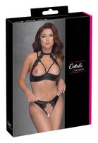 Atviras liemenėlės komplektas 80B/M juodas Cottelli Lingerie