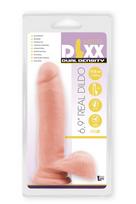 Mr. Dixx 17,5 cm dvigubos tankio realistiškas dildo odos spalvos