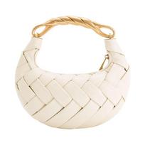 Madinga apvali pintinė rankinė Pintos rankinės Apvali tote rankinė per petį Rankinė moteriška piniginė PU oda Metalinė rankena Crossbody rankinė