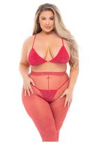Seksualių apatinių komplektas Pink Lipstick Lingerie, raudonas