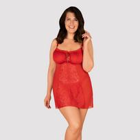 Seksuali naktinė suknelė moterims Obsessive Blossmina Chemise, raudona