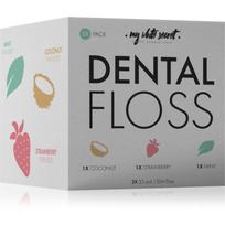 My White Secret Dental Floss tarpdančių siūlas Coconut, Mint, Strawberry 3 vnt.