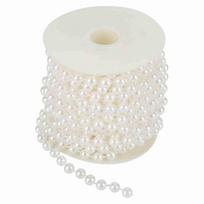 10m/ritinys Šlifuoto perlo vielos karoliukų girlianda virvelė DIY vestuvių dekoracija 8mm(baltas) balta