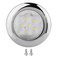 Jūrų laivui ir jachtai, 6 LED šviesos kupolinis šviestuvas, 12 V nuolatinė srovė, nerūdijančio plieno, baltas gray