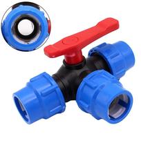Plastikinis vandens vamzdžio rutulinis vožtuvas 20/25/32/40/50mm Greito prijungimo sodo plastiko vožtuvas Vandens vamzdžio 3-krypės rutulinio vožtuvo jungtis 20mm
