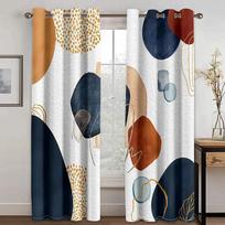 2 plokštės Saulės abstraktus geometrinis dizainas Menas Modernus paprastumas Pusiau užtemdančios plonos užuolaidos langui Miegamajam cortinas Dekoracija 100W130H(CM)40x51in&rod pocket