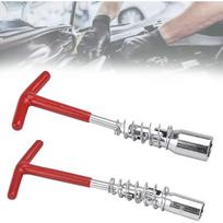 2 vnt. žvakės raktas kombinuotas raktas 16/21 mm nuėmiklis universalus T formos rankena lizdinis raktas plieninis žvakės lizdo keitimui 2 vnt. pakuotė 16mm 1Pc, 12mm 1Pc raudona