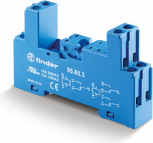 Screw terminal (Box clamp) socket   Mounting method: DIN rail (top hat rail) 35 mm   (A): 10   Protection Category: IP 20   Accessories: Coil indication and EMC suppression modules;Jumper link;Plastic retaining clip 95853SPA | 8012823285153