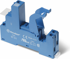 Screw terminal (Box clamp) socket   Mounting method: DIN rail (top hat rail) 35 mm   (A): 16   Protection Category: IP 20   Accessories: Coil indication and EMC suppression modules;Jumper link;Timer modules;Plastic or metal retaining clip 9701SMA | 8012823354736